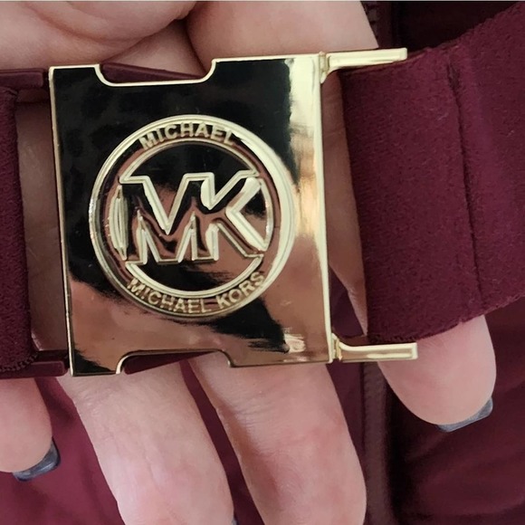 Michael Kors burgundy and gold long puffer coat faux fur trim plus size 3X NEW!! - Picture 8 of 10